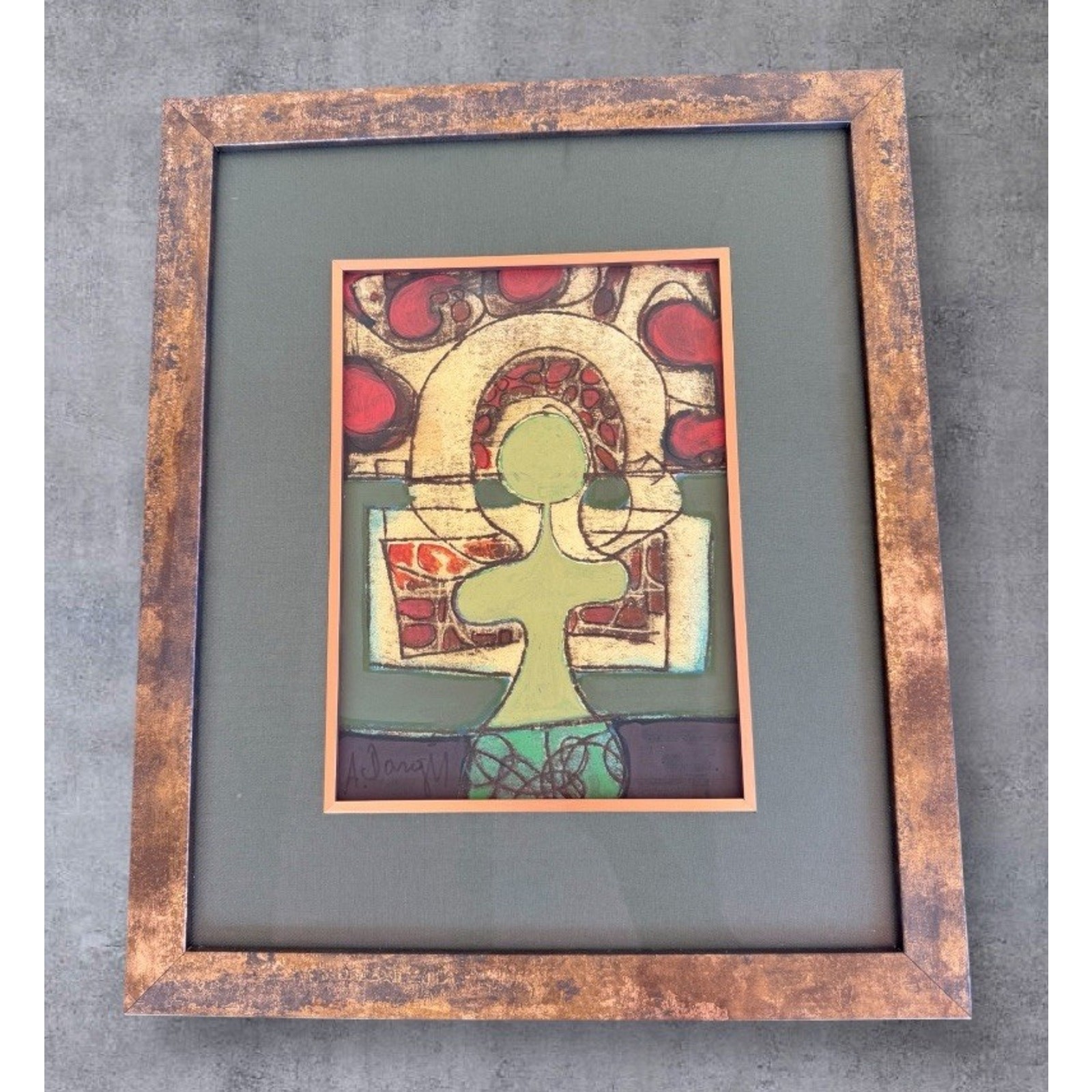 Alfonsas Dargis 1967 Original Abstract Art by Listed Artist Oil on Paper