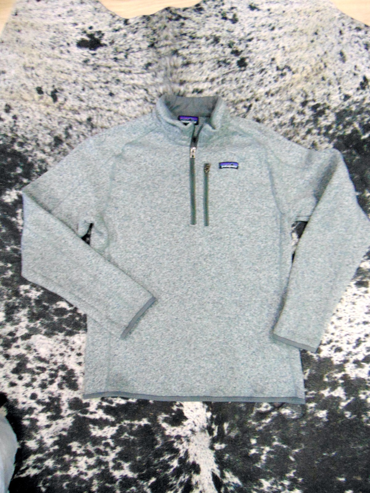 Patagonia Sweater Mens Medium Gray Better Sweater 1/4 Zip Pullover STY25523