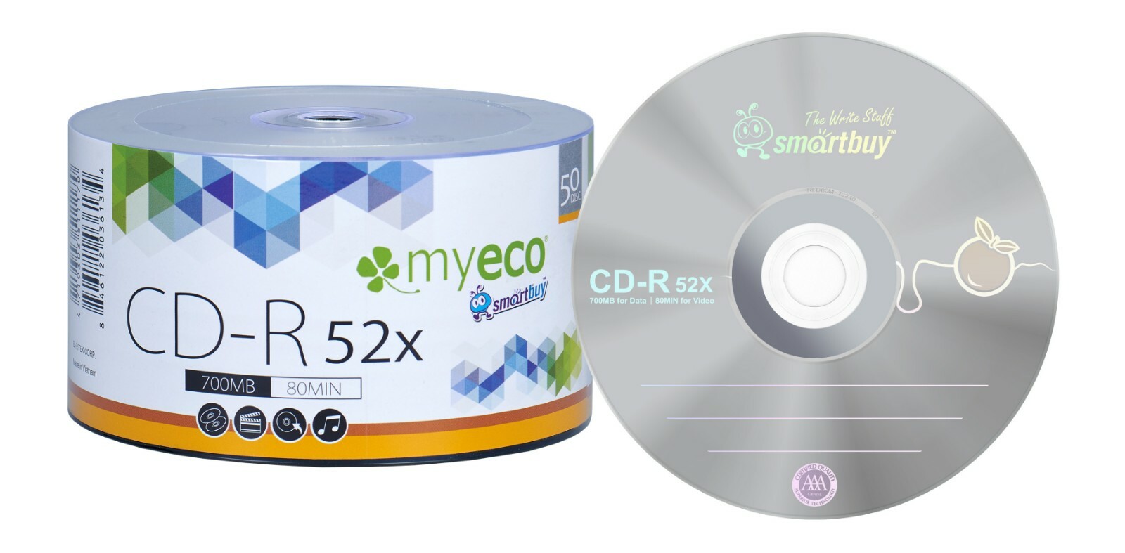 50 Pack MyEco CD-R CDR 52X 700MB 80Min Economy Logo Blank Recordable Media Disc 50 Pack MyEco CD-R CDR 52X 700MB 80Min Economy Logo Blank Recordable Media Disc