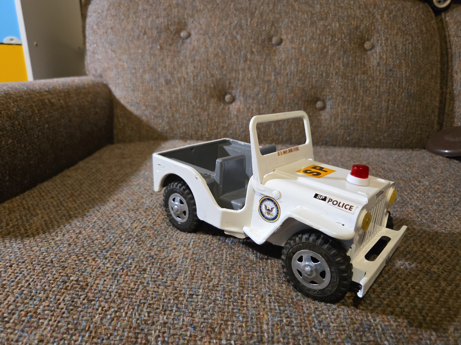 Tonka Vintage Metal Jeep    Police   navy  Vehicle Toy Jeep White  shore patrol