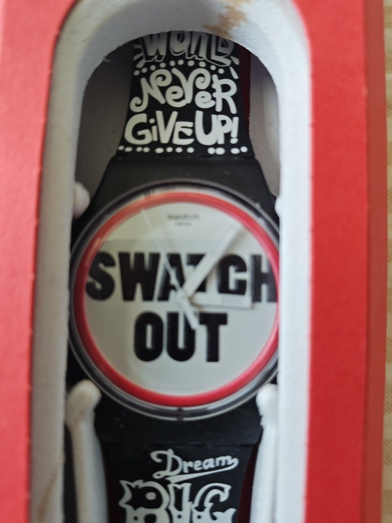 New Swiss Swatch Originals SWATCHOUT Black Silicone Watch 41mm SUOB160