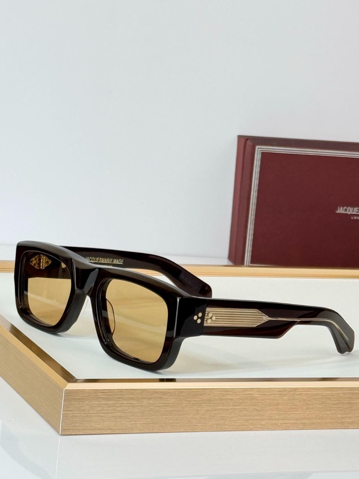 JACQUES MARIE MAGE LARAMIE Sunglasses Dark Brown Frame Yellow Lens JACQUES MARIE MAGE LARAMIE Sunglasses Dark Brown Frame Yellow Lens