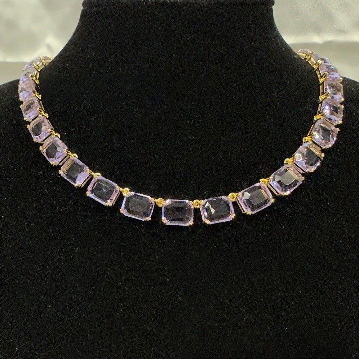 Swarovski Millenia Purple Octagon Crystal Necklace Bracelet Earrings Set Swarovski Millenia Purple Octagon Crystal Necklace Bracelet Earrings Set