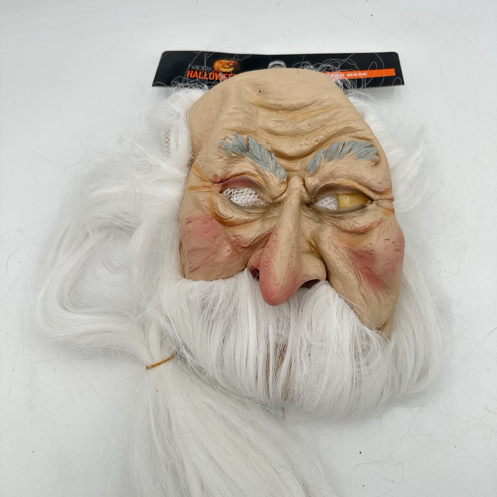Adult Halloween The Wizard Mask  Brand New White Hair Man
