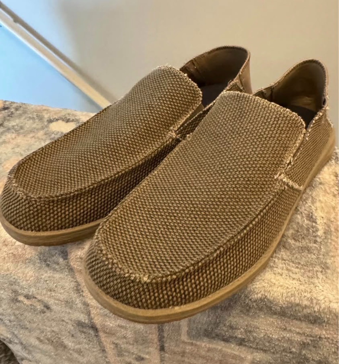 Dockers mens ferris loafer flat slip in stretch tan size 11M New Casual shoe