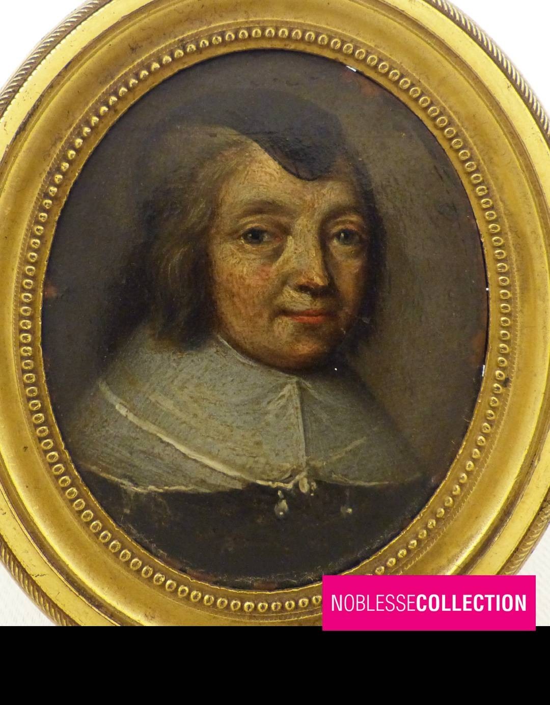 17TH C DUTCH FLEMISH PORTRAIT MINIATURE CLERIC SCHOLAR OIL ON COPPER 1650-1670