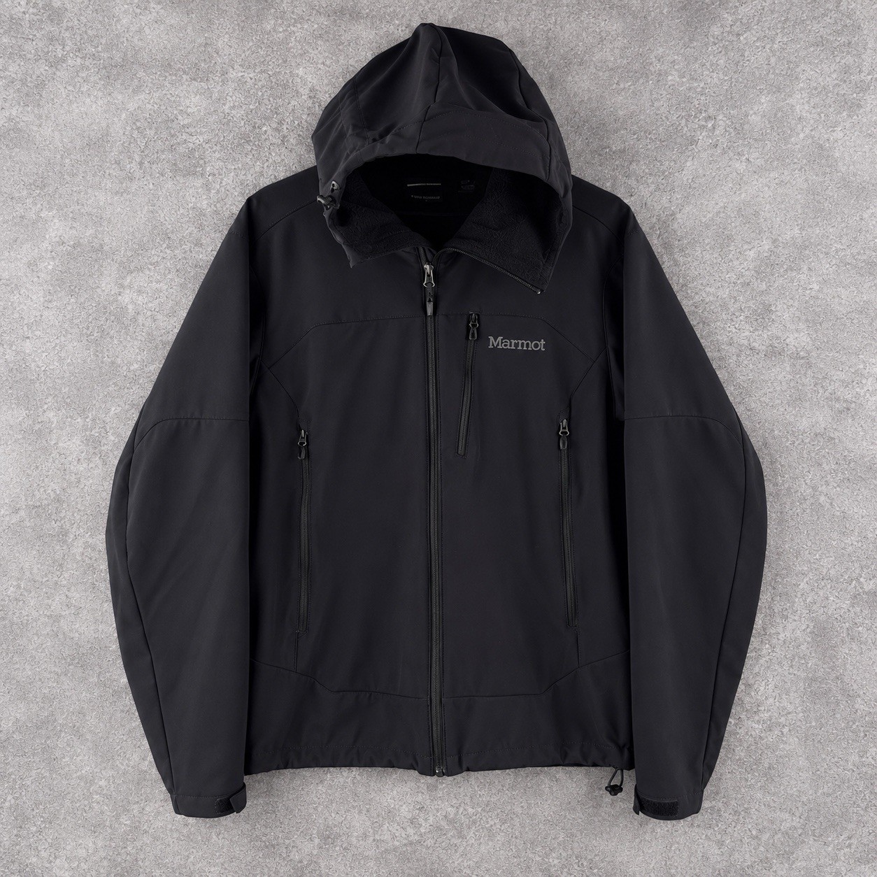 Marmot Softshell Jacket Mens Medium Black Hooded Windproof Hiking Full Zip Marmot Softshell Jacket Mens Medium Black Hooded Windproof Hiking Full Zip