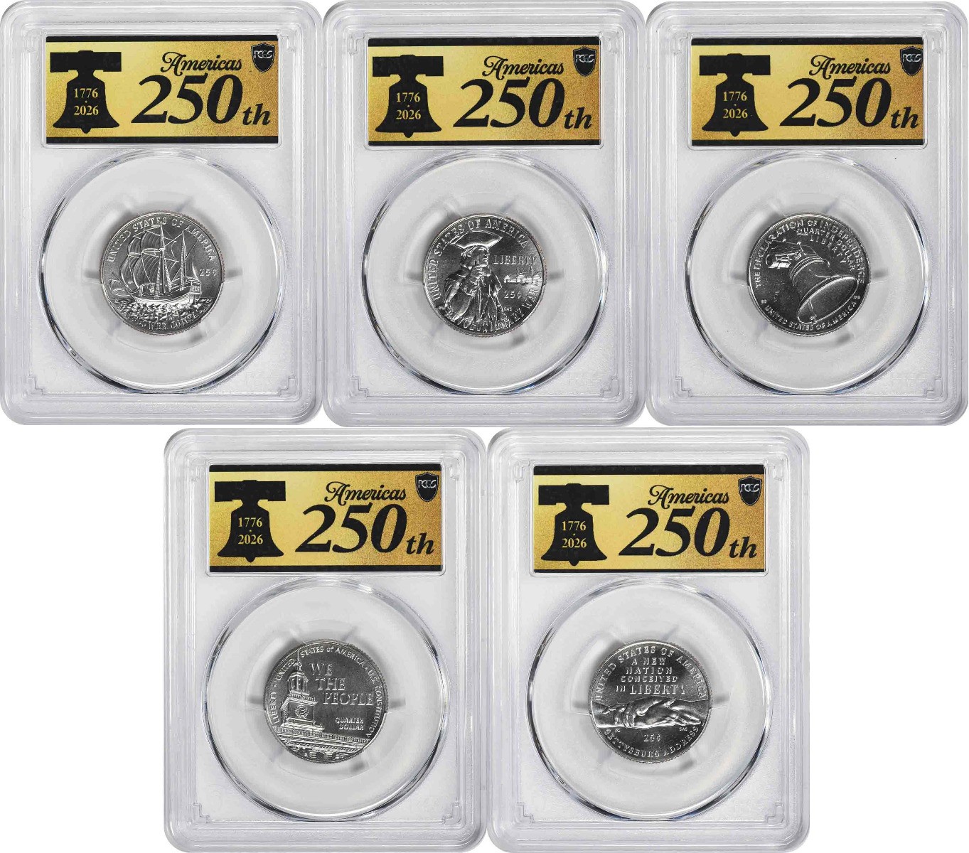 2026-D Semiquincentennial Quarter Set MS65 First Strike PCGS (Anniversary Label)