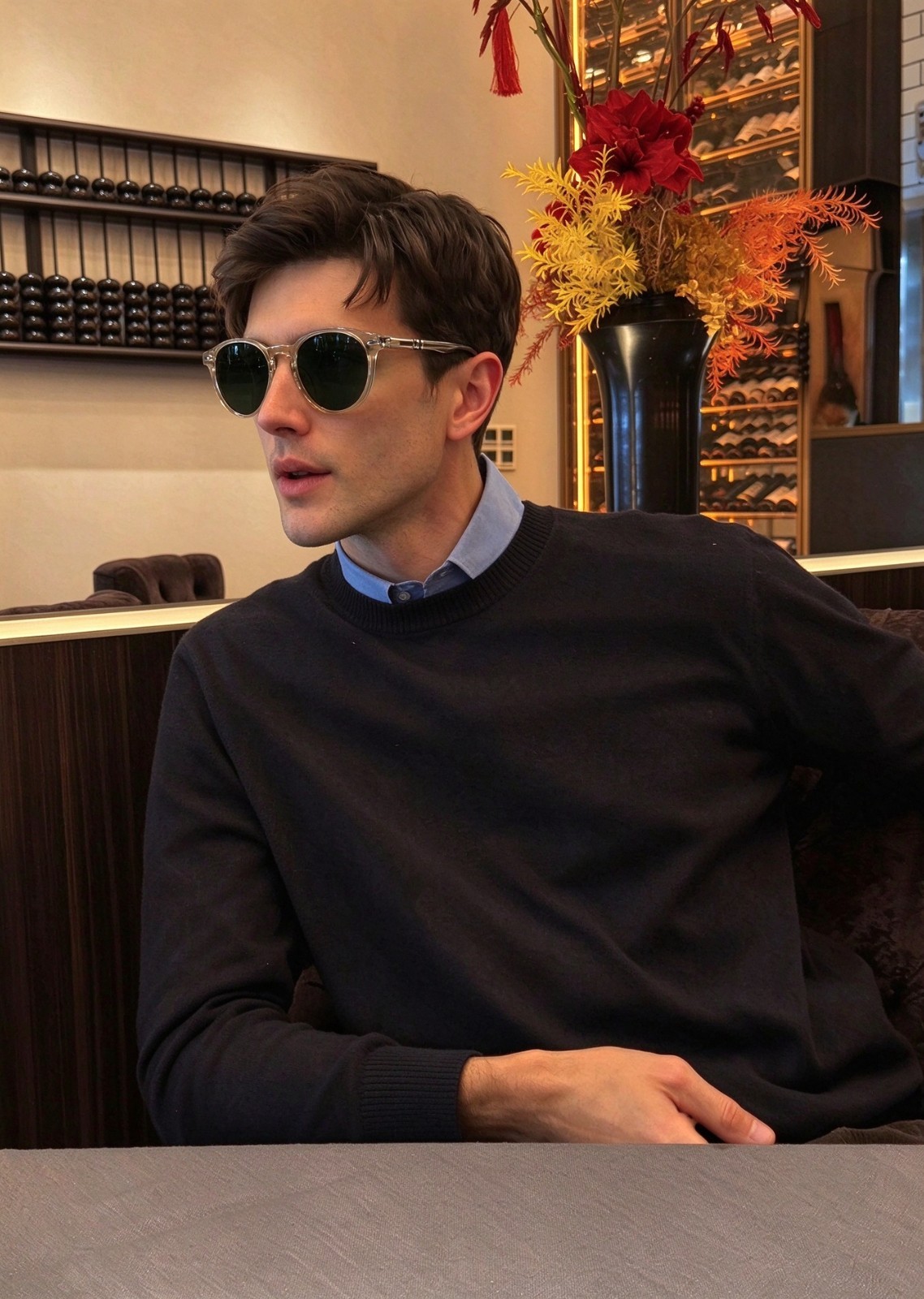 Persol PO3152S Sunglasses 52□20-145 Crystal Green Lens Transparent Frame Persol PO3152S Sunglasses 52□20-145 Crystal Green Lens Transparent Frame