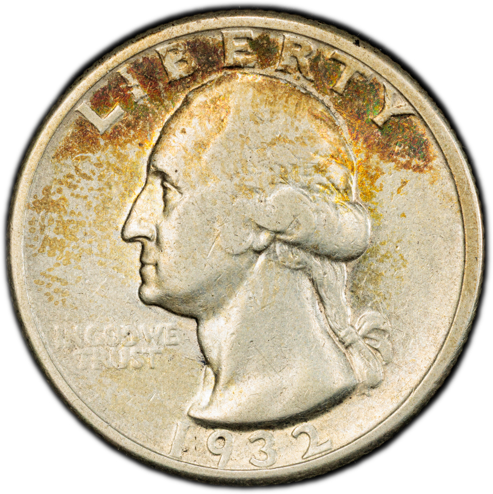 1932-D PCGS VF35 Washington Quarter | Key Date | Colorful Eye-Catching Toning