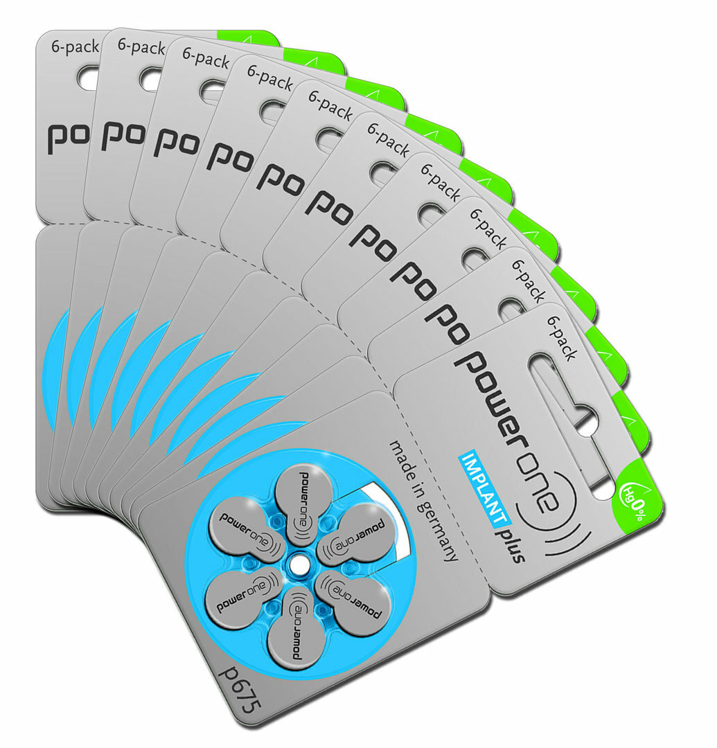10 Packs (60 Batteries) Power One Cochlear Implant, 60 Batteries. Exp 2029 10 Packs (60 Batteries) Power One Cochlear Implant, 60 Batteries. Exp 2029
