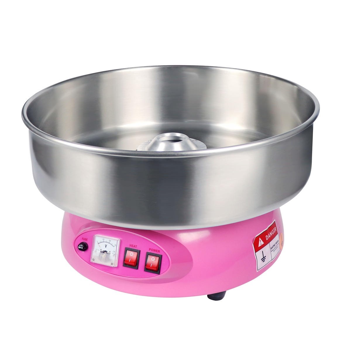 PartyHut 1080W/110V Commercial Cotton Candy Machine Party Candy Floss Maker Pink