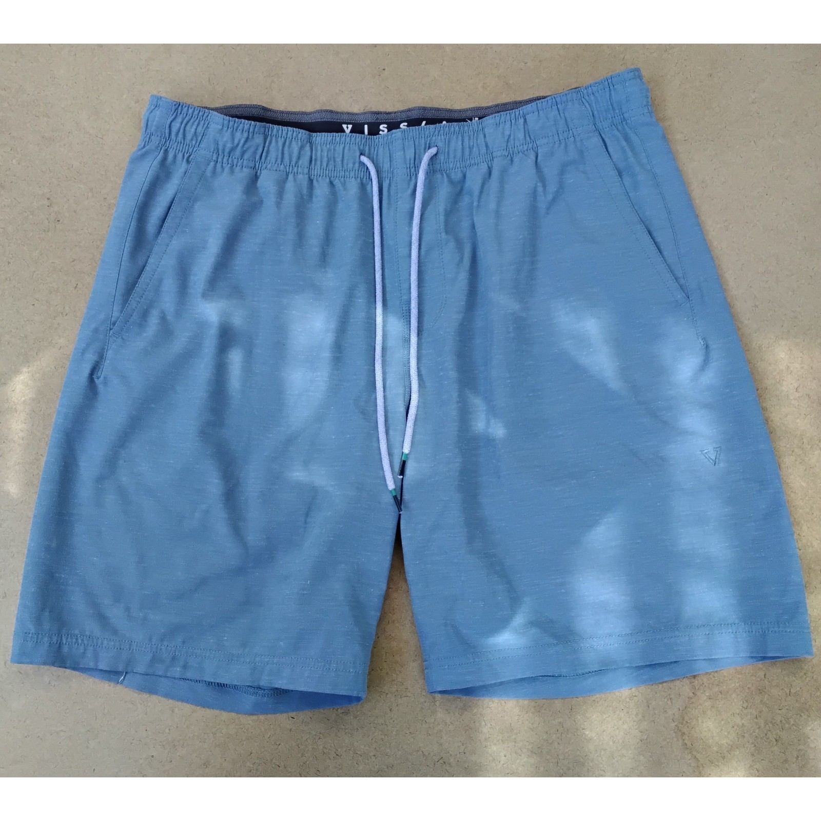 Vissla Mens XL Blue Hybrid Shorts Upcycled Cotton Hemp Stretch M203SHNS
