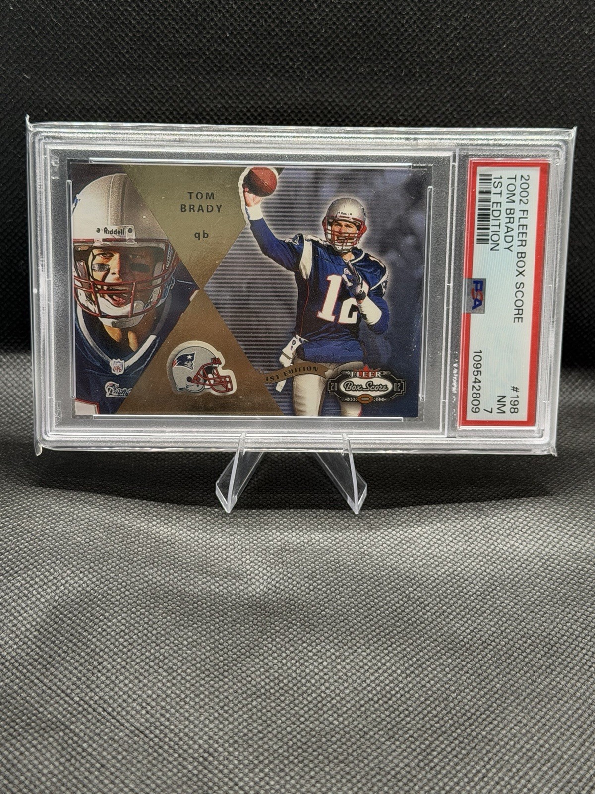 2002 Fleer Box Score Tom Brady #198 1st Edition Parallel Serial #/100 NFL  Pop 7