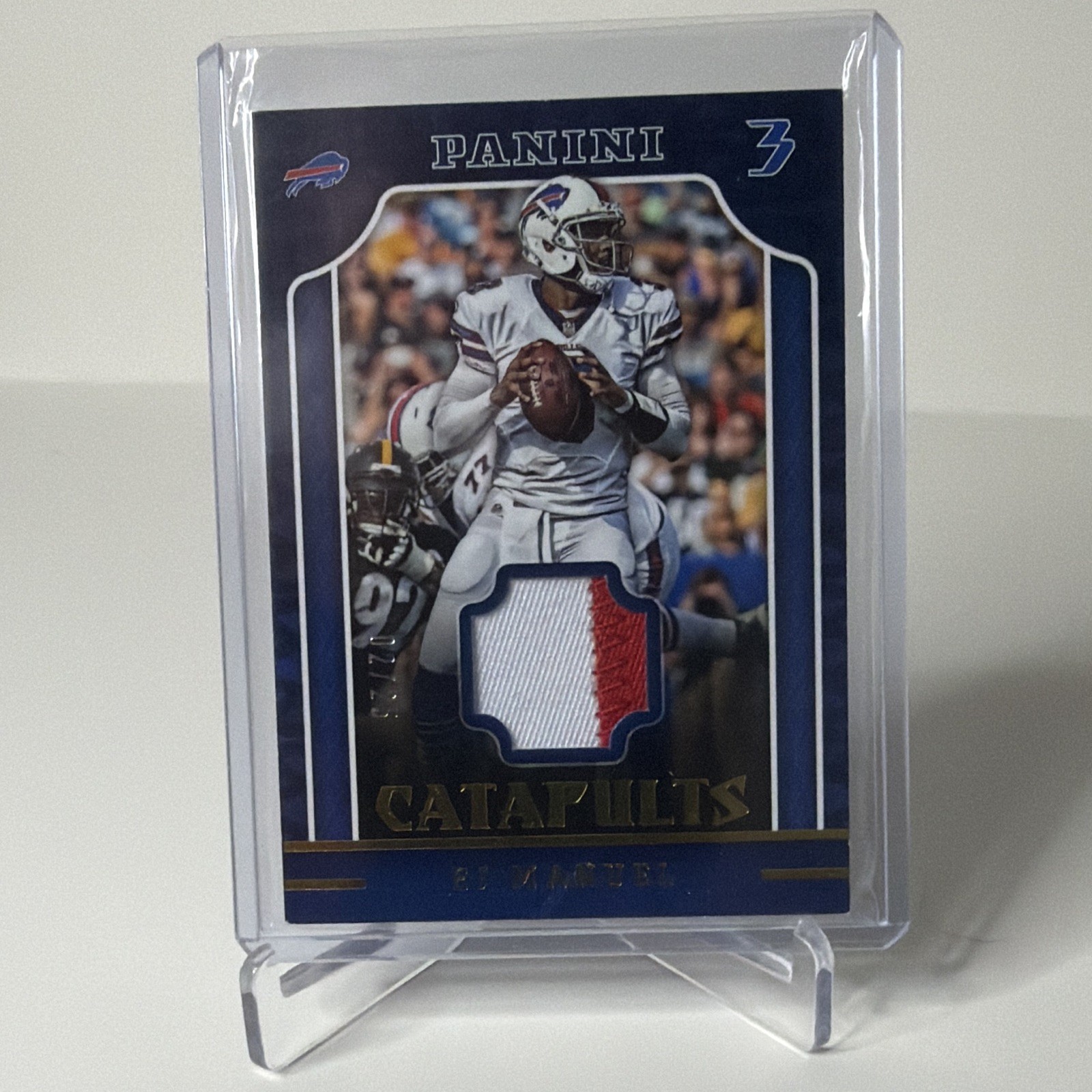2016 Panini Catapults Memorabilia EJ Manuel #14 Prime /25 (Game Worn Patch)