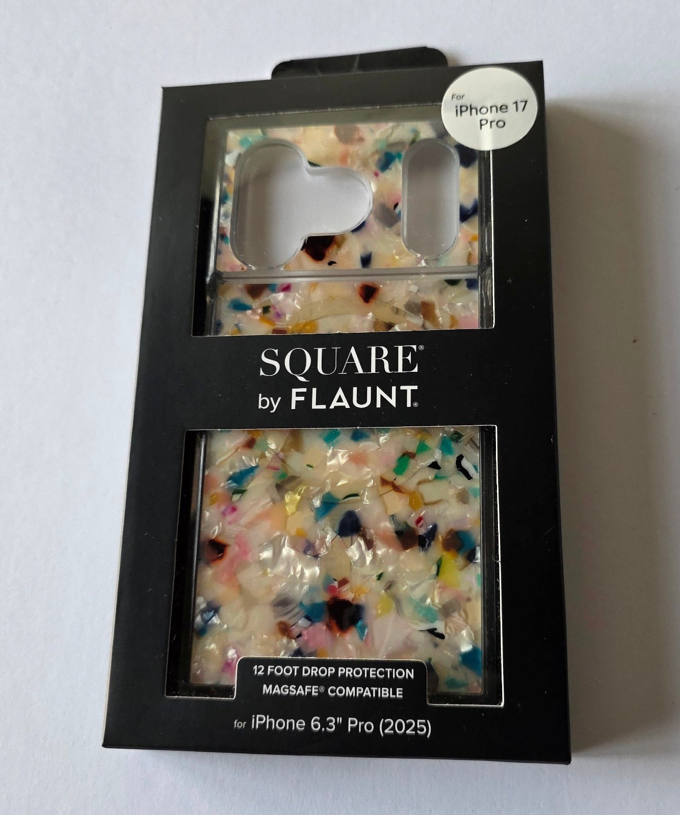 NEW Flaunt Square Magsafe Case for iPhone 17 Pro Rainbow Confetti Tortoise Shell NEW Flaunt Square Magsafe Case for iPhone 17 Pro Rainbow Confetti Tortoise Shell
