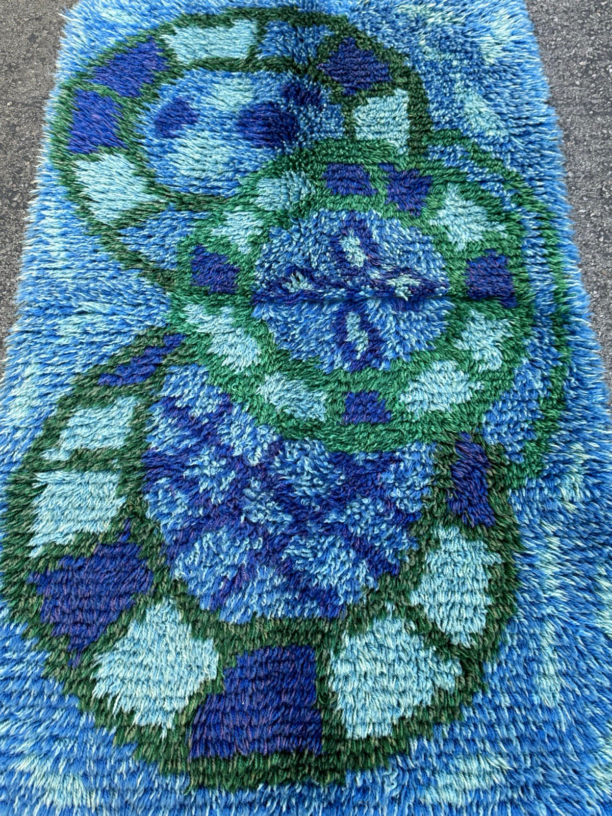 Vintage Swedish Rya Rug Mod MCM Professionally Cleaned 2.5x4