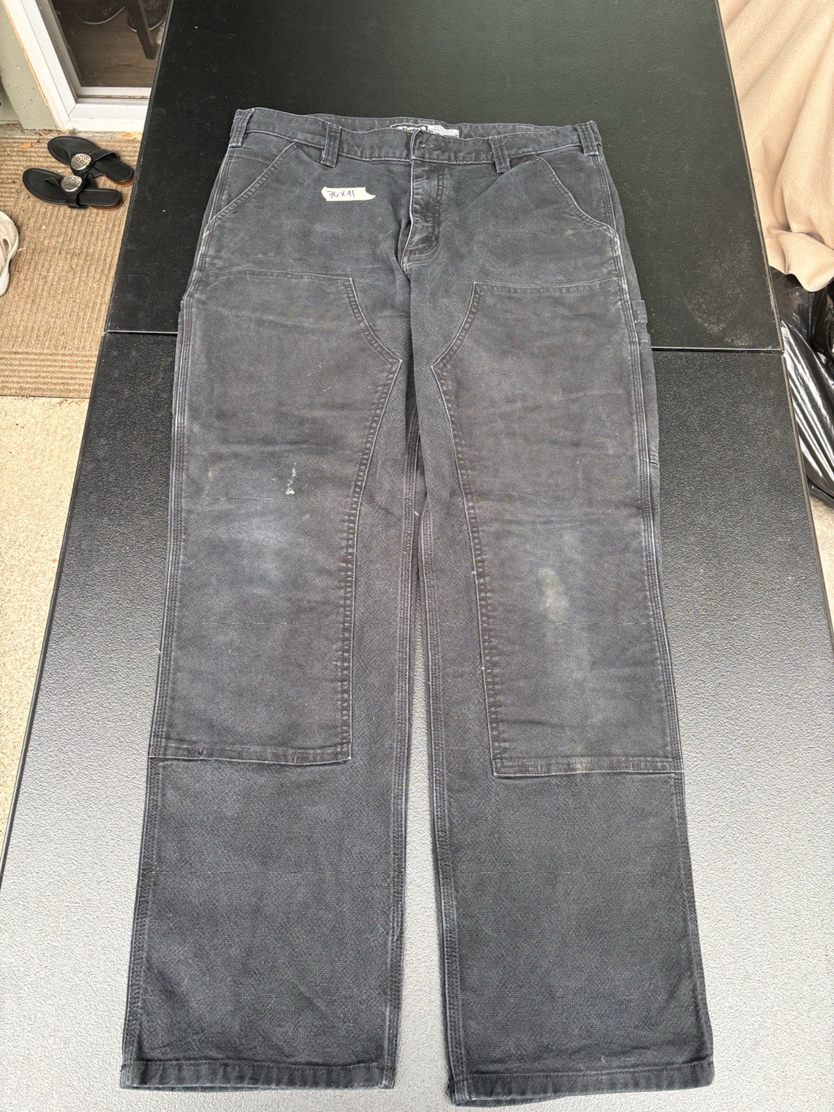 Carhartt B11 Men’s Relaxed Fit Gray Canvas Cotton Work Pants Size 36