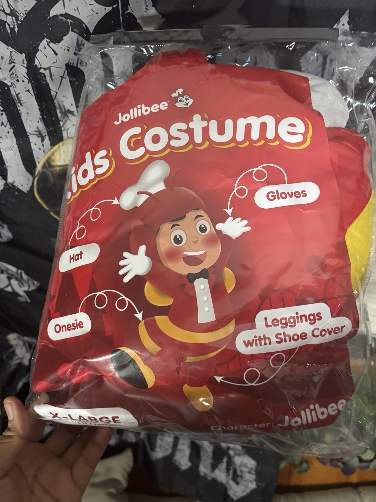 NIB Official Jollibee Bee Kids Costume 4 Piece Set sz XL - Ages 6-7 Halloween