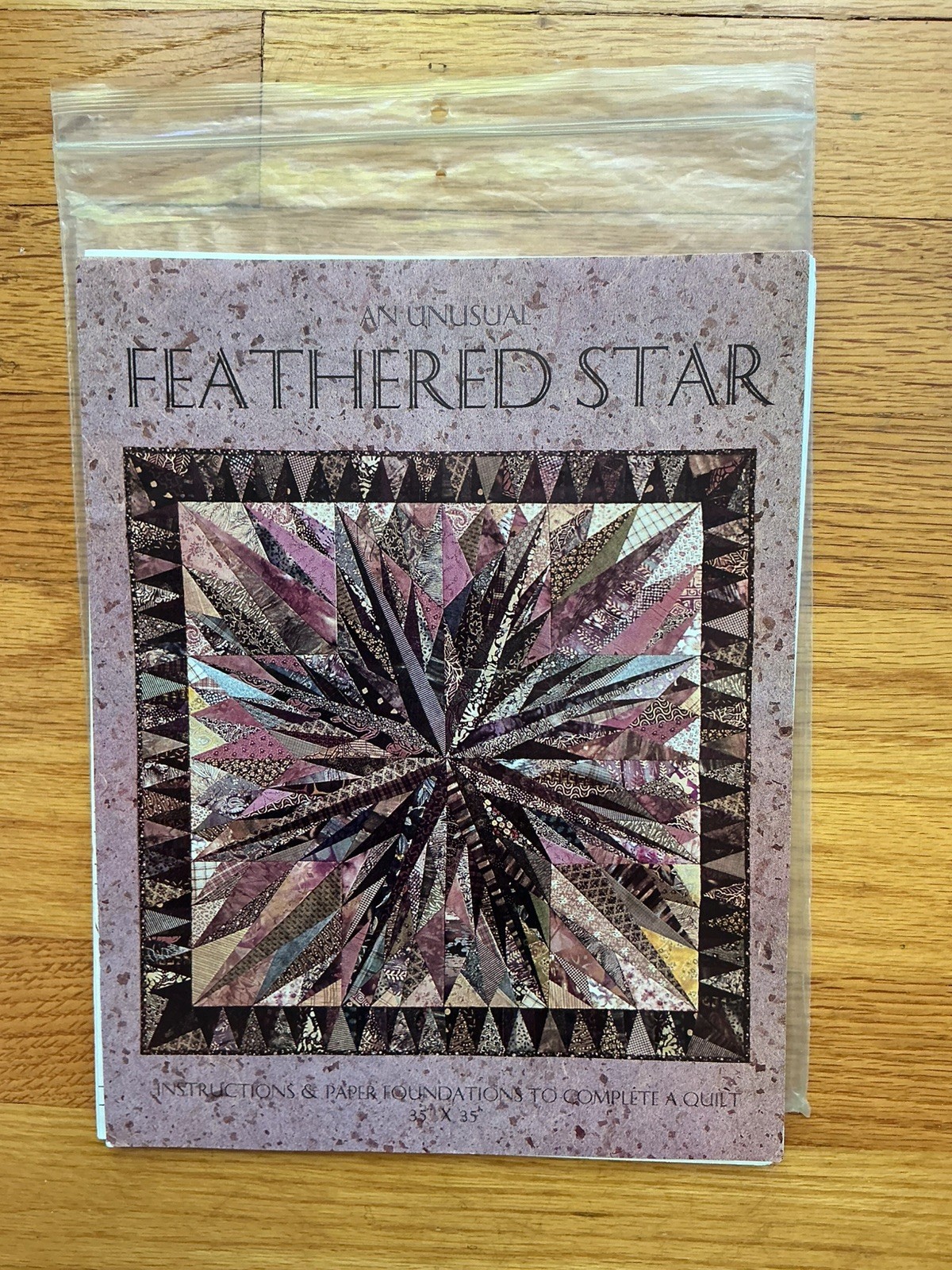 An Unusual FEATHERED STAR Karen K Stone Foundation Paper Pieced Pattern 1996 NEW