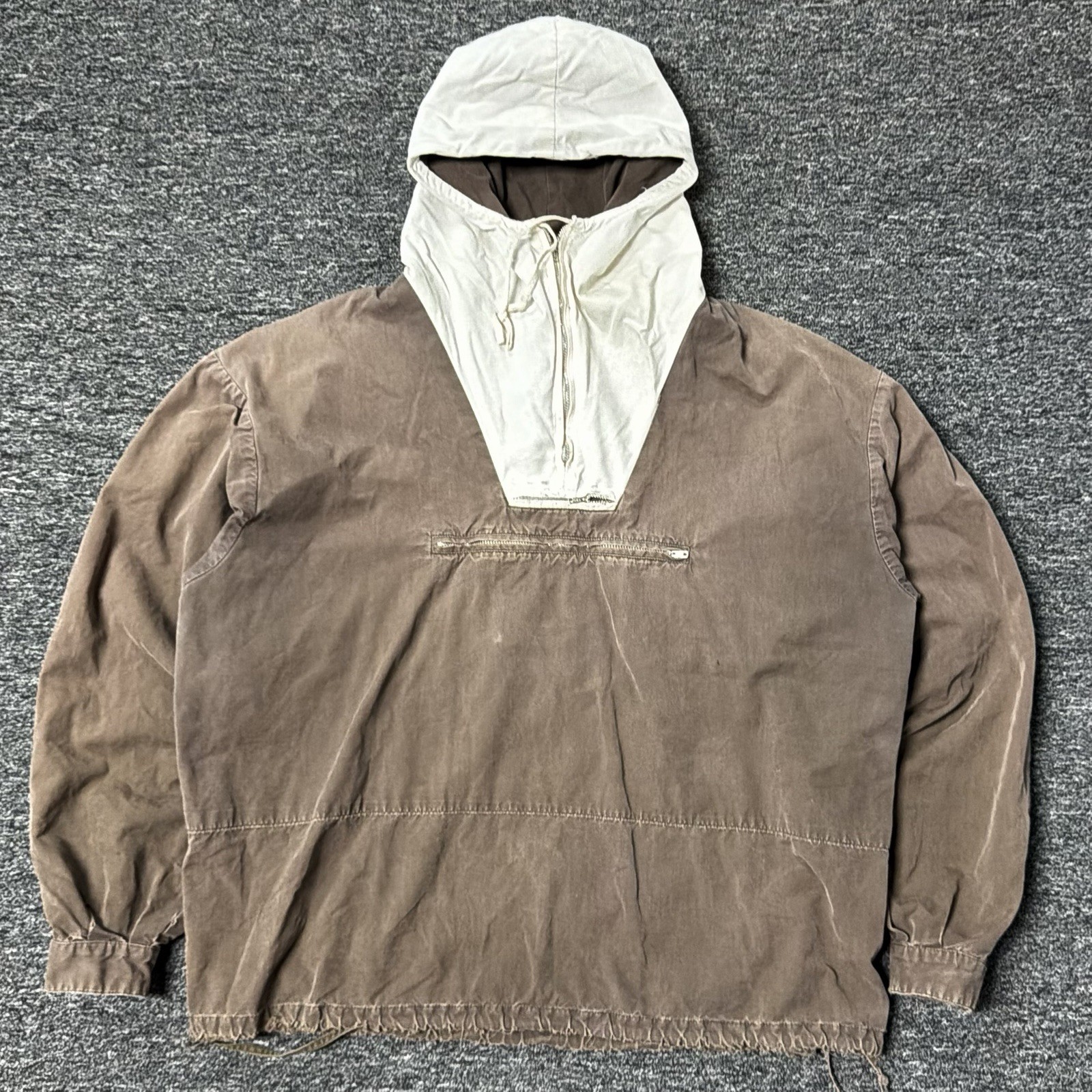 J Crew RARE Oarsman Cotton Faded Brown GRAIL Anorak Jacket Vintage 80s Sz S Mens J Crew RARE Oarsman Cotton Faded Brown GRAIL Anorak Jacket Vintage 80s Sz S Mens