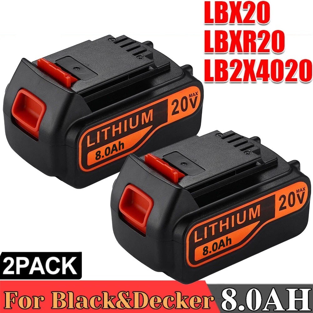 2 PACK For Black & Decker 20 V Lithium-ion 8.0Ah MAX Battery LBXR20 LB2X4020 US