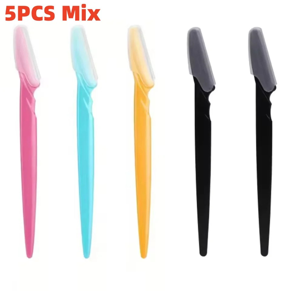 5/10/30/40Pcs Eyebrow Razor Facial Hair Removal Trimmer Shaver Tool Container