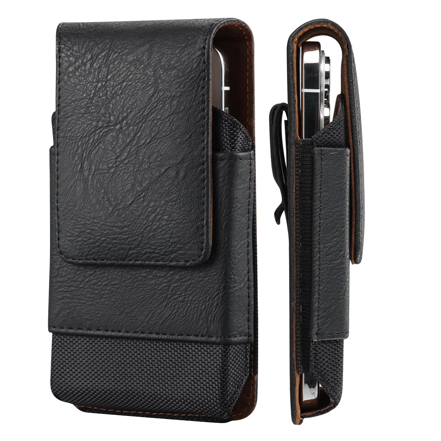  Premium  Leather & Oxford Phone Holster With Belt Clip Universal Phone Pouch