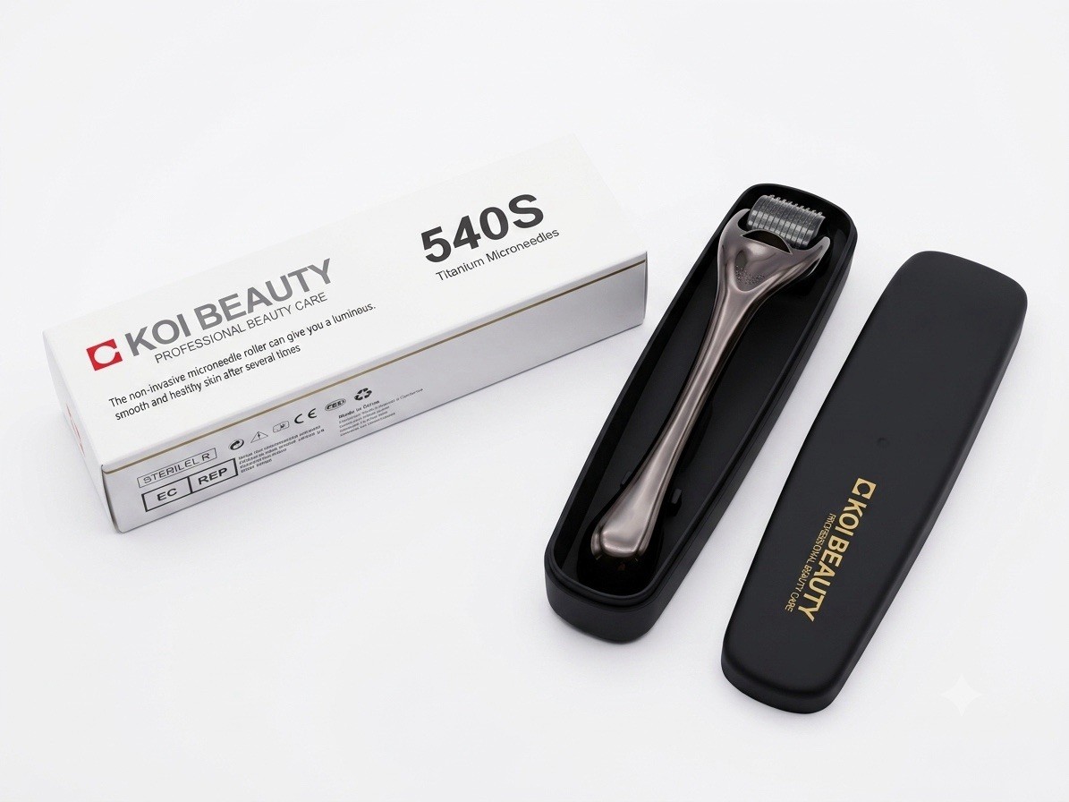 KOI BEAUTY 540S Titanium Microneedle Derma Roller with Storage Case | NIB