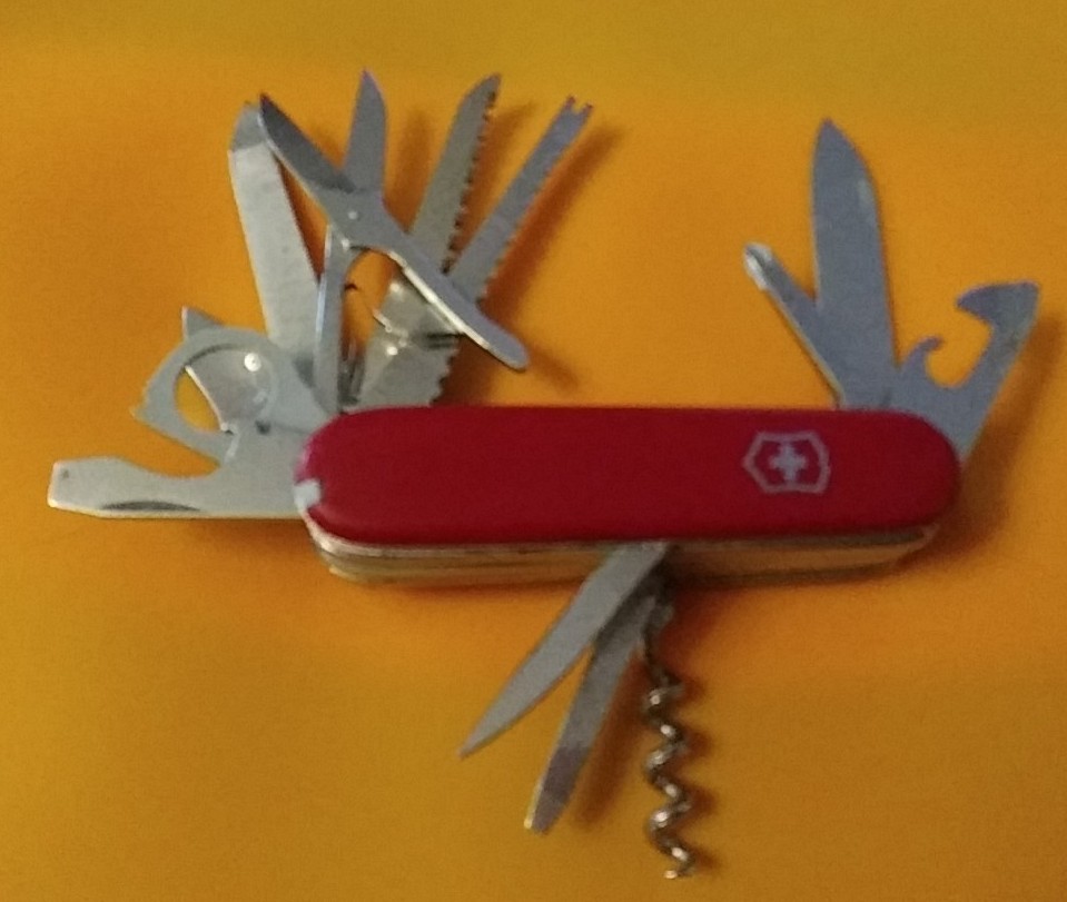 Victorinox SAK Champion C - Discontinued 1985  W/glass Magnifier Good Condition