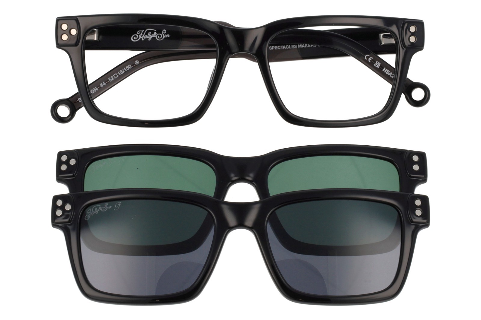 Hally & Son HSA28C01 Eyeglass Frame + Polar Clips Hally & Son HSA28C01 Eyeglass Frame + Polar Clips