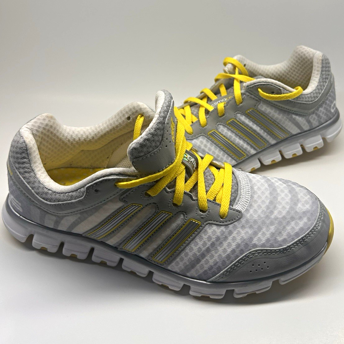 adidas Climacool Men\'s Low Top Lace Up Sneakers Gray/Yellow/White US 8