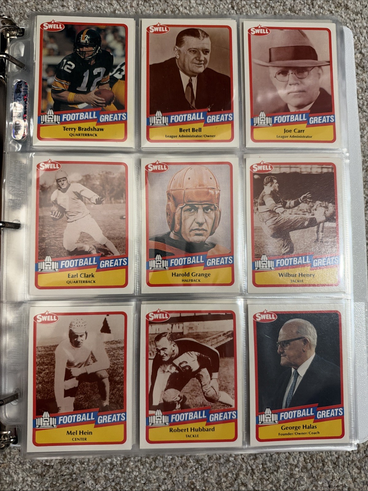 1989 Swell Football Great Hall of Fame Complete Set 150 Cards Starr, Bradshaw + 1989 Swell Football Great Hall of Fame Complete Set 150 Cards Starr, Bradshaw +