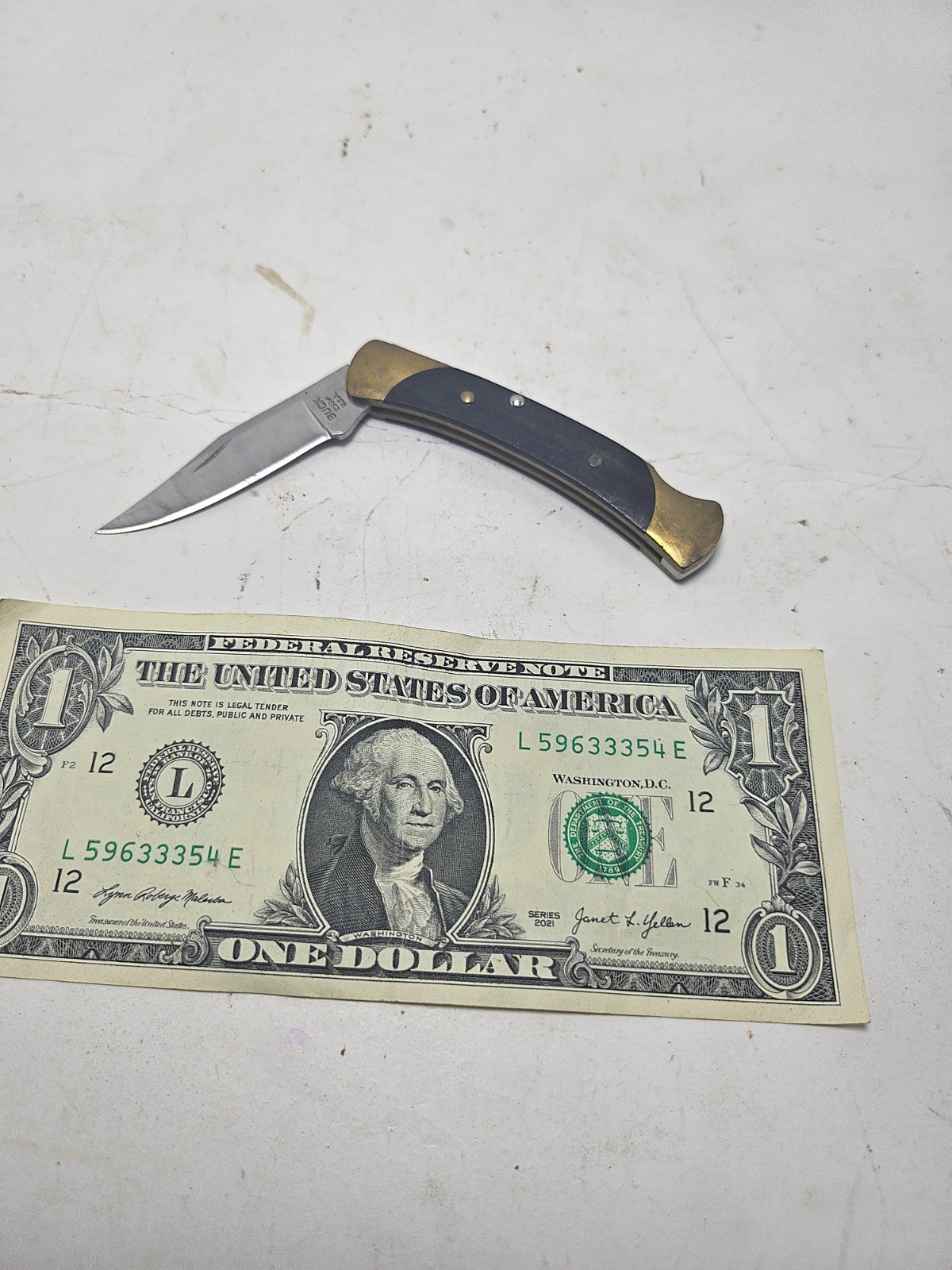 Vintage BUCK 110 folding pocket KNIFE USA - 2.5\