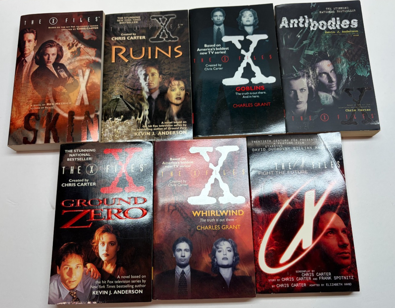 X-Files Paperback Lot 7 Kevin J Anderson Charles Grant Ben Mezrich HarperPrism