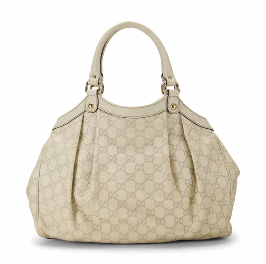 Gucci GG Beige Top Handle Shoulder Bag, Magnetic Closure, Inner Pockets, Gold Gucci GG Beige Top Handle Shoulder Bag, Magnetic Closure, Inner Pockets, Gold