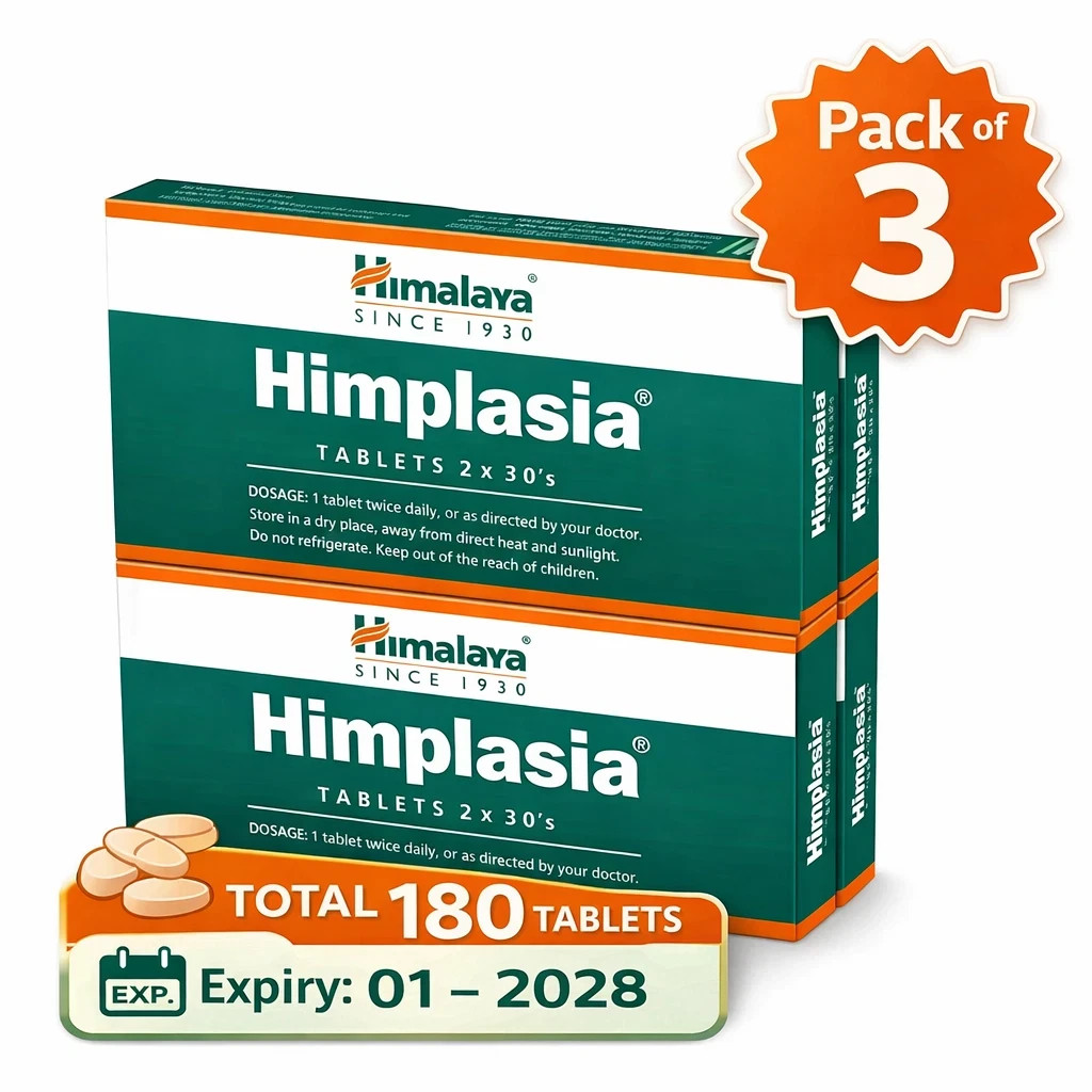 Himalaya Himplasia Pack of 3 (180 Tablets) Supports prostate health balance 2029