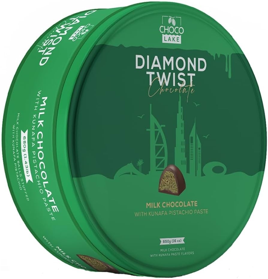 FREE SHIPPING ✨ Chocolake Diamond Twist Kunafa Pistachio 650 Gram