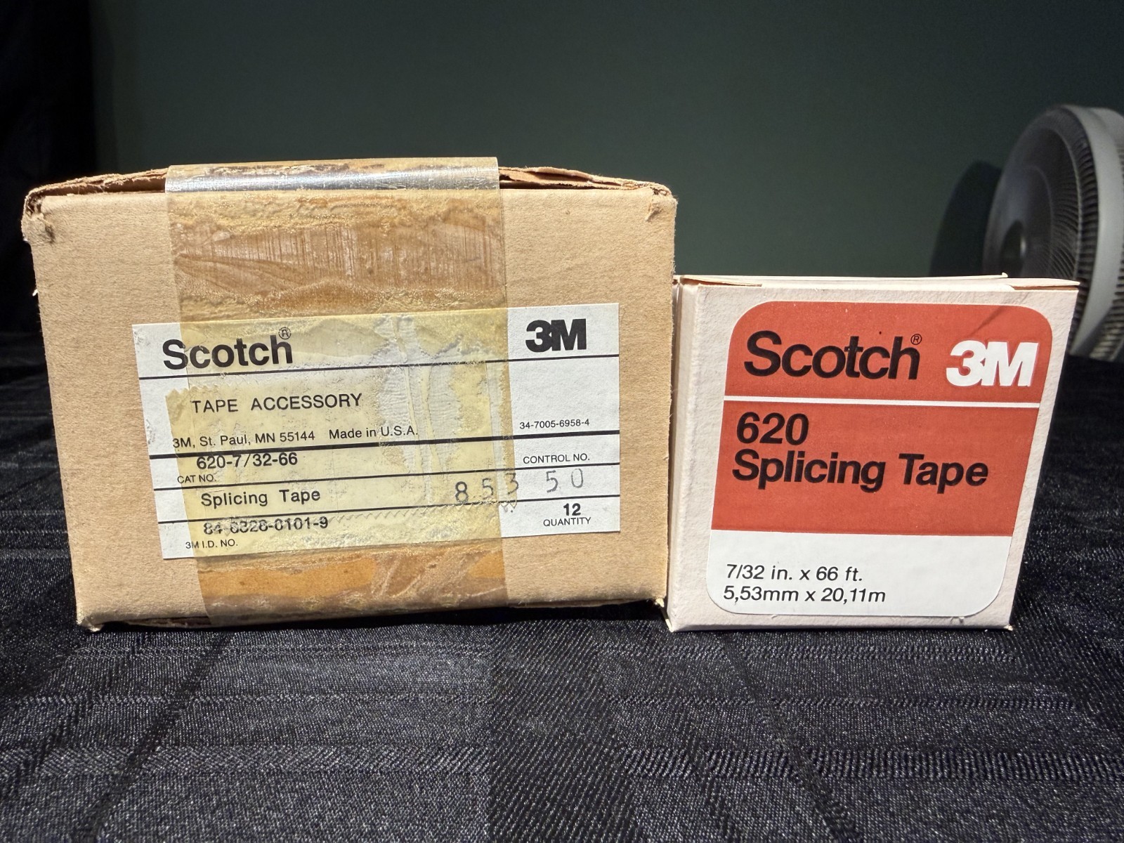 12CT -Scotch 3M 620 7/32inch x 66ft Splicing Tape for 1/4in Tape - NEW OLD STOCK