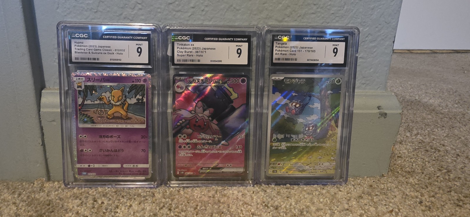 Lot Of 3 Slabs CGC 9 (Hypno 2023, Tinkaton 2023, Tangela 2023) Lot Of 3 Slabs CGC 9 (Hypno 2023, Tinkaton 2023, Tangela 2023)