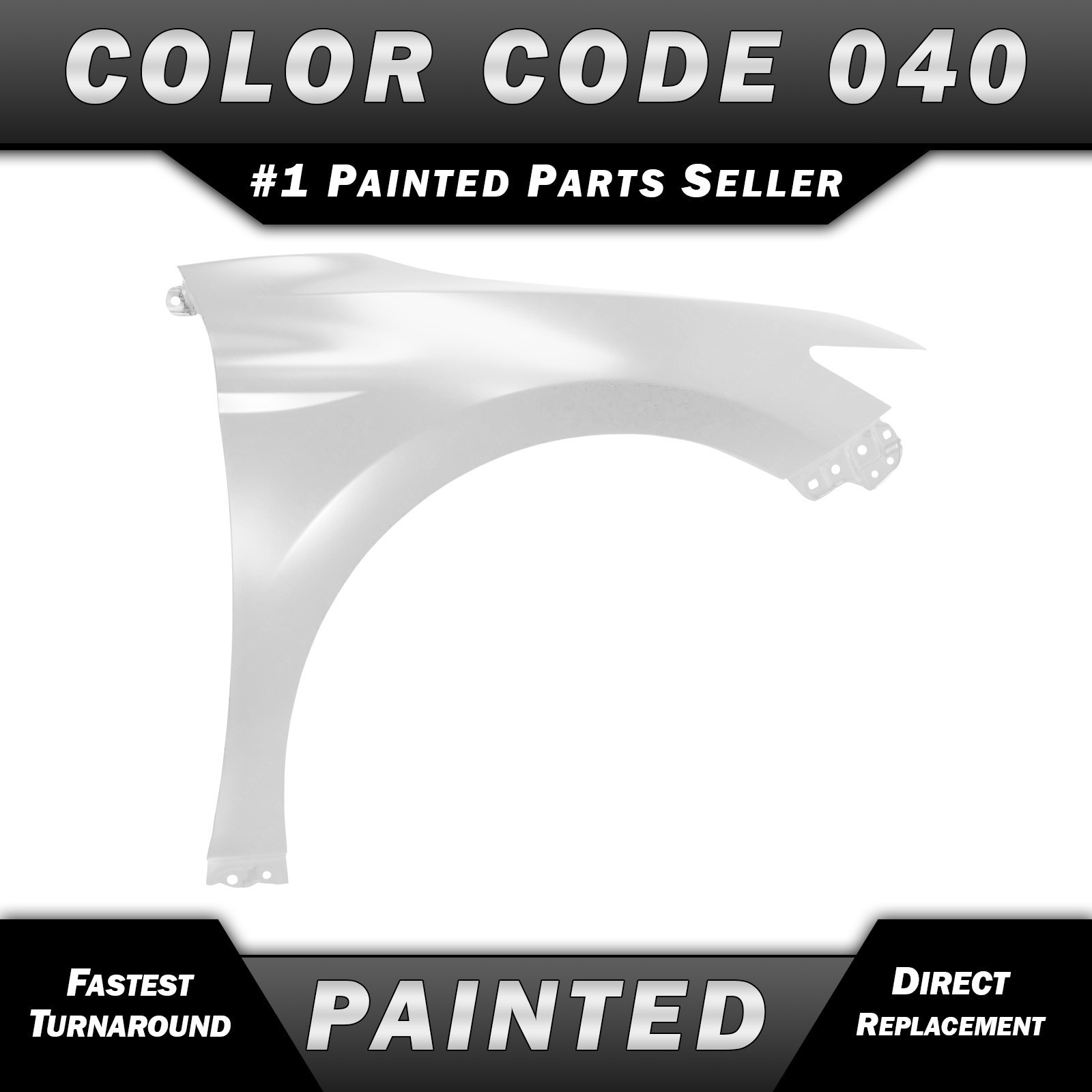 NEW Painted To Match *040 - White* Front Right Fender for 2018-2024 Toyota Camry