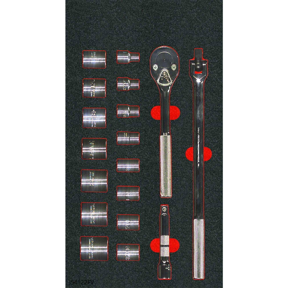 PROTO J54122KV Socket Sets,Head Shape Pear,18 pieces 806K97