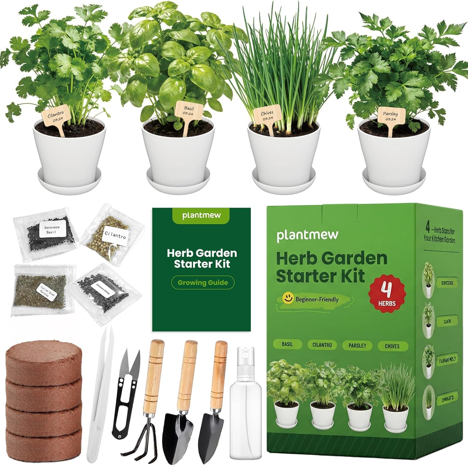 Indoor Herb Garden Starter Kit - Mothers Day Gifts - 4 Non GMO, Heirloom Indoor Herb Garden Starter Kit - Mothers Day Gifts - 4 Non GMO, Heirloom