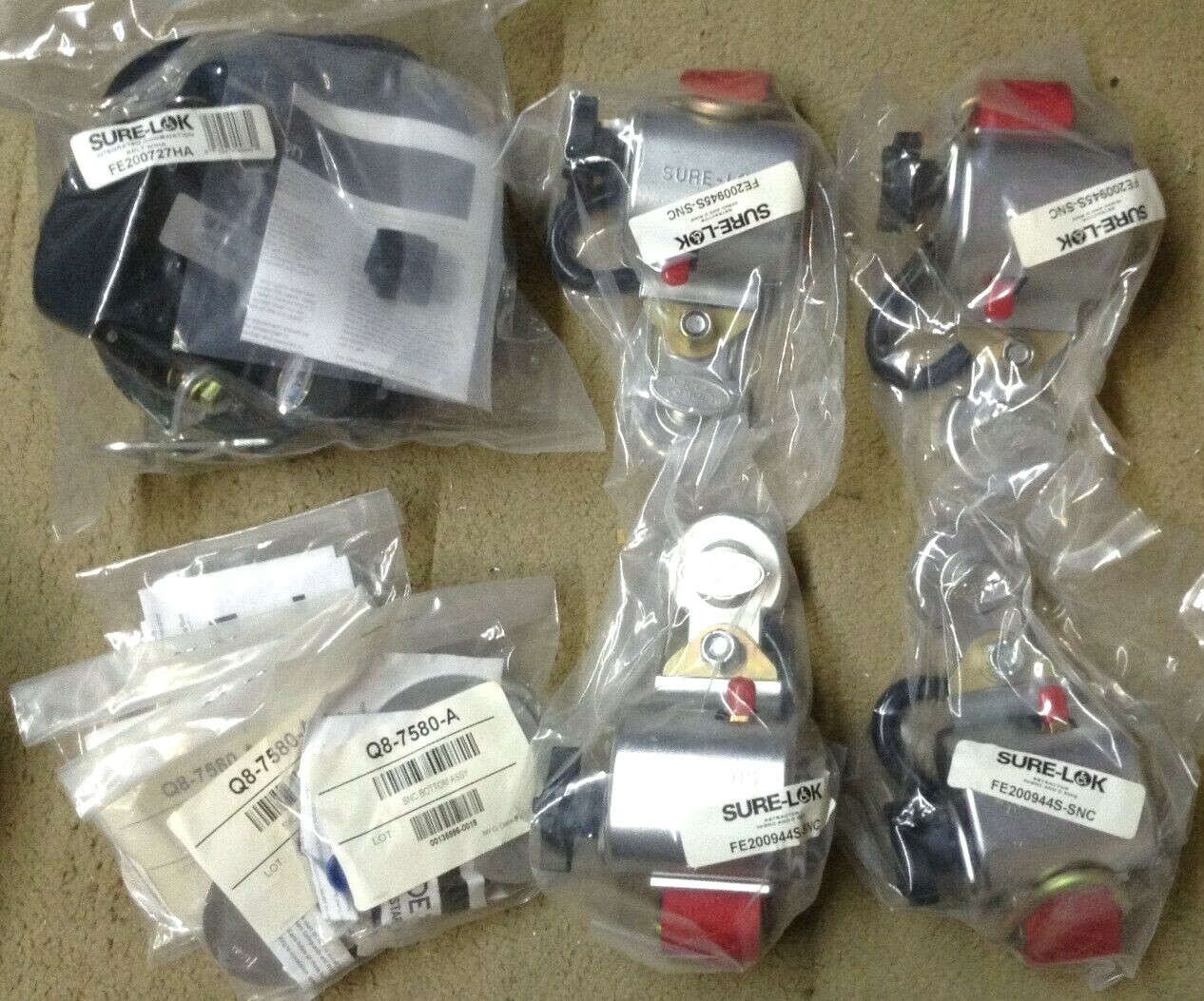 SURE-LOK WHEELCHAIR TIE DOWN KIT FF660S-4C-SNC SLIDEnCLICK RETRACTORS+COMBO BELT