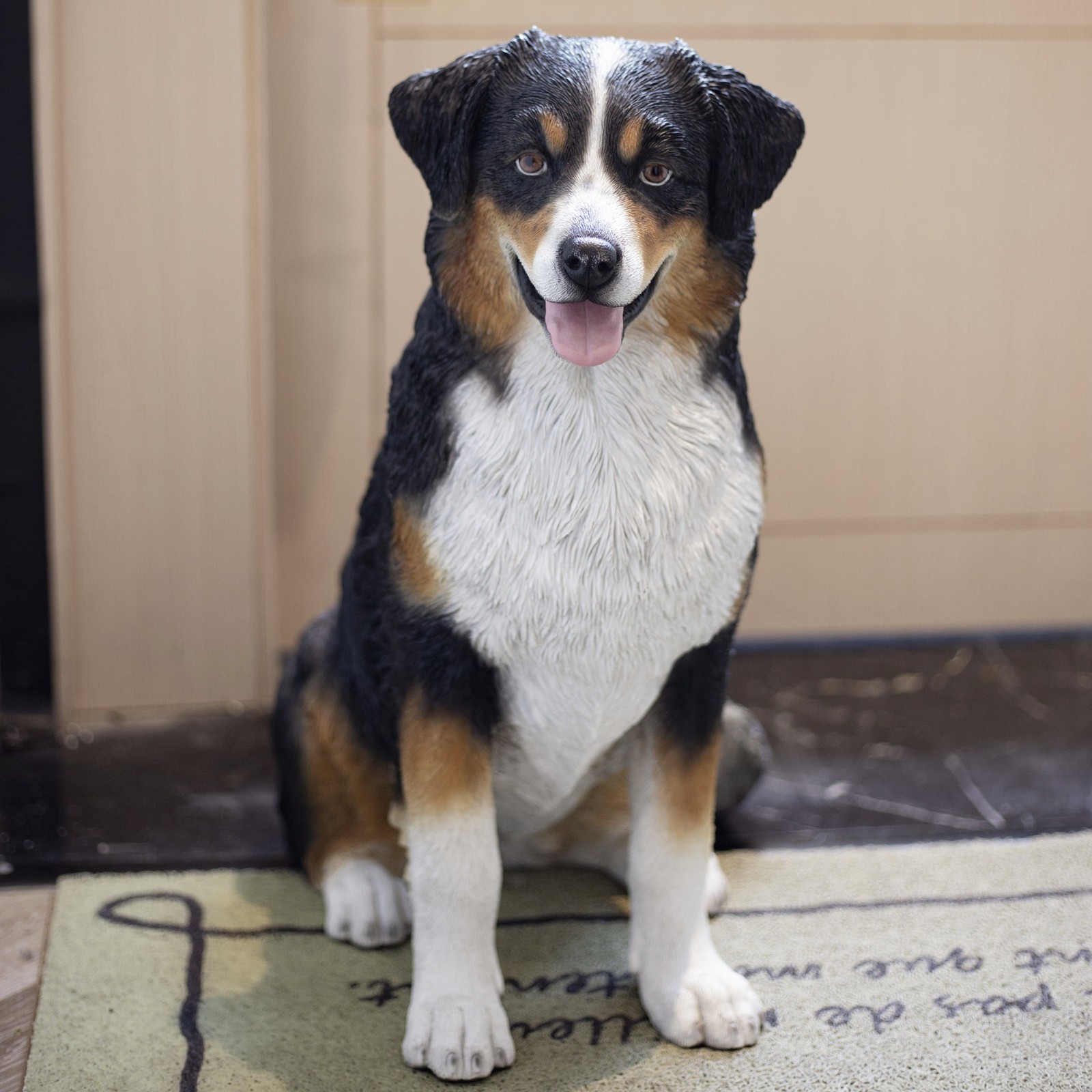 SoReal White & Black Australian shepherd Decorative Puppy Figurine