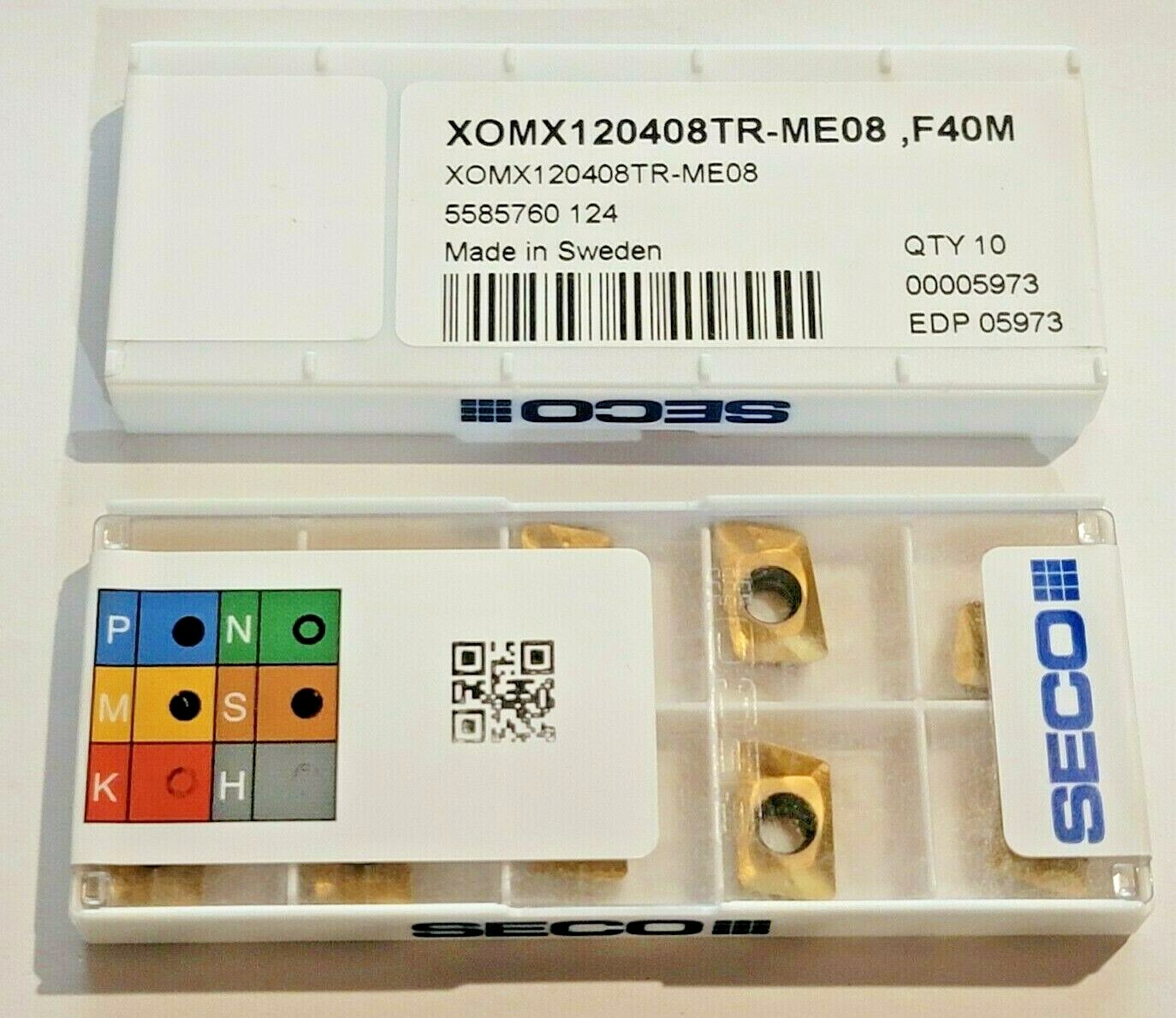 XOMX 120408TR ME08 F40M SECO *** 10 INSERTS *** FACTORY PACK ***