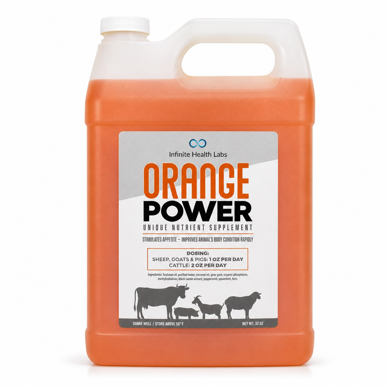 Orange Power -Show Animal Optimizer Improves Appetite and Body Composition 1 Gal