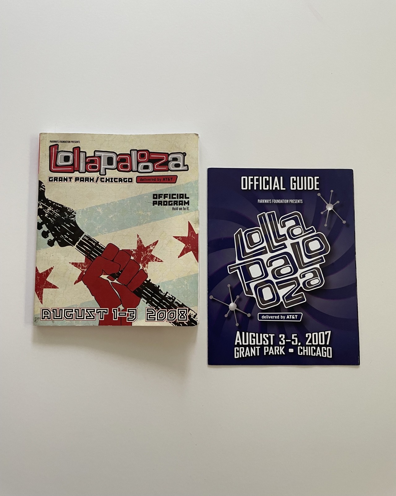 2008 Lollapalooza Official Concert Program + 2007 Official Guide Kanye Radiohead