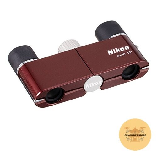 Nikon Yu 4x10 Binoculars Roof Prism Wine Red Made in Japan