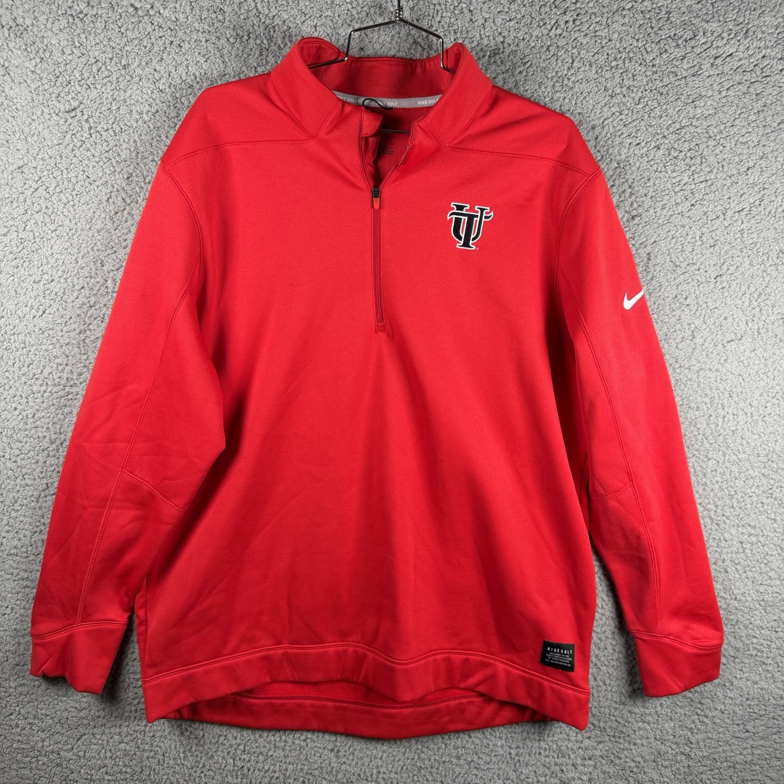 Nike UT University of Tampa 1/4 Zip Pullover Red Dri-Fit Jacket Lightweight XL Nike UT University of Tampa 1/4 Zip Pullover Red Dri-Fit Jacket Lightweight XL